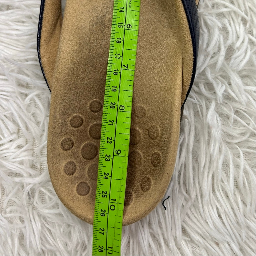 Vionic Bella Flip Flop Thong Sandals with Bow Women 10 Blue Tan Orthotic Comfort - Picture 10 of 11